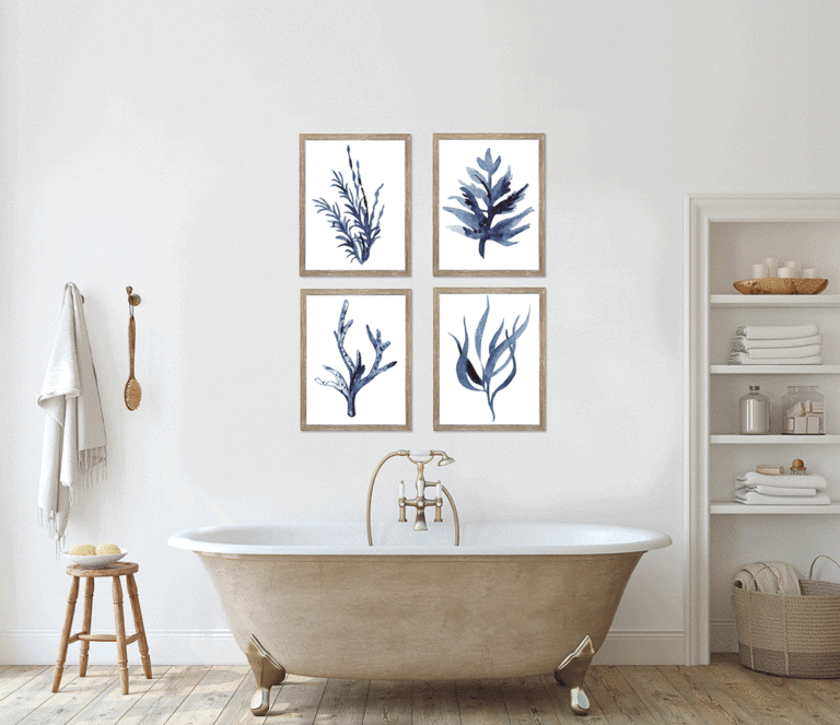Indigo Seaweed II Wall Art