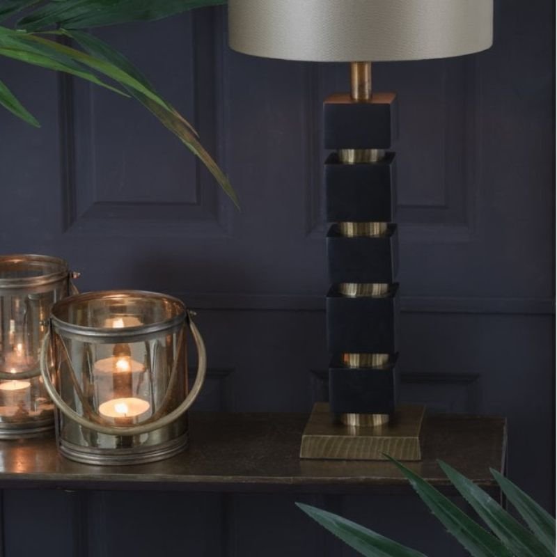 Jysa Lamp Base - Antique Bronze/Matted Black - 14x52 | Lighting & Lamps | Lamp Bases | The Elms