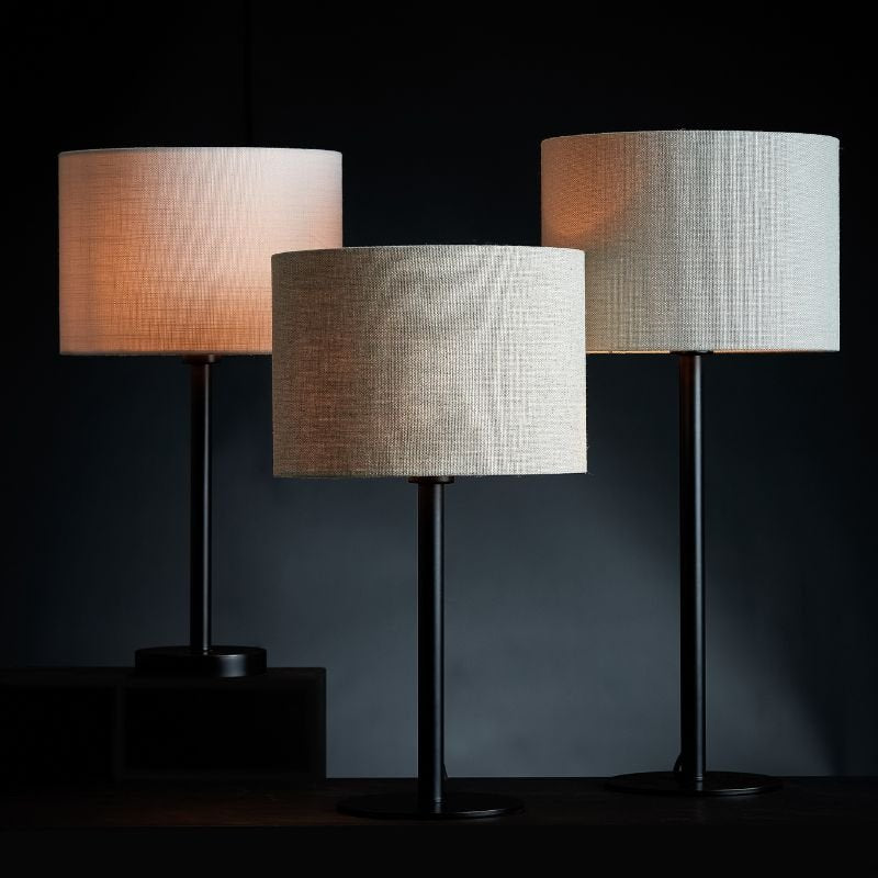Livigno Light Grey Cylinder Lamp Shade - 25cm | Lighting Accessories | Lamp Shades | The Elms