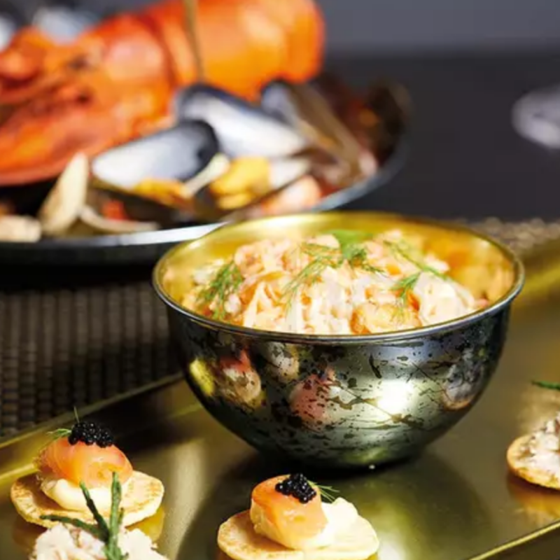 KitchenCraft Artesà Hammered Brass Serving Plate | The Elms