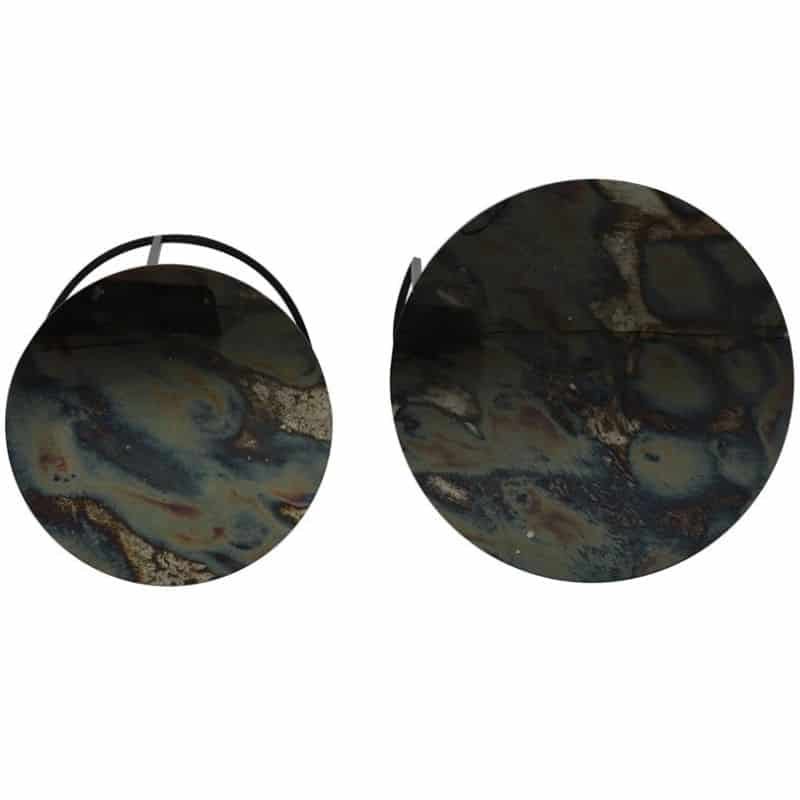 Glass and Black Tabun Side Tables - Set of 2 | Living Room | Side tables | The Elms