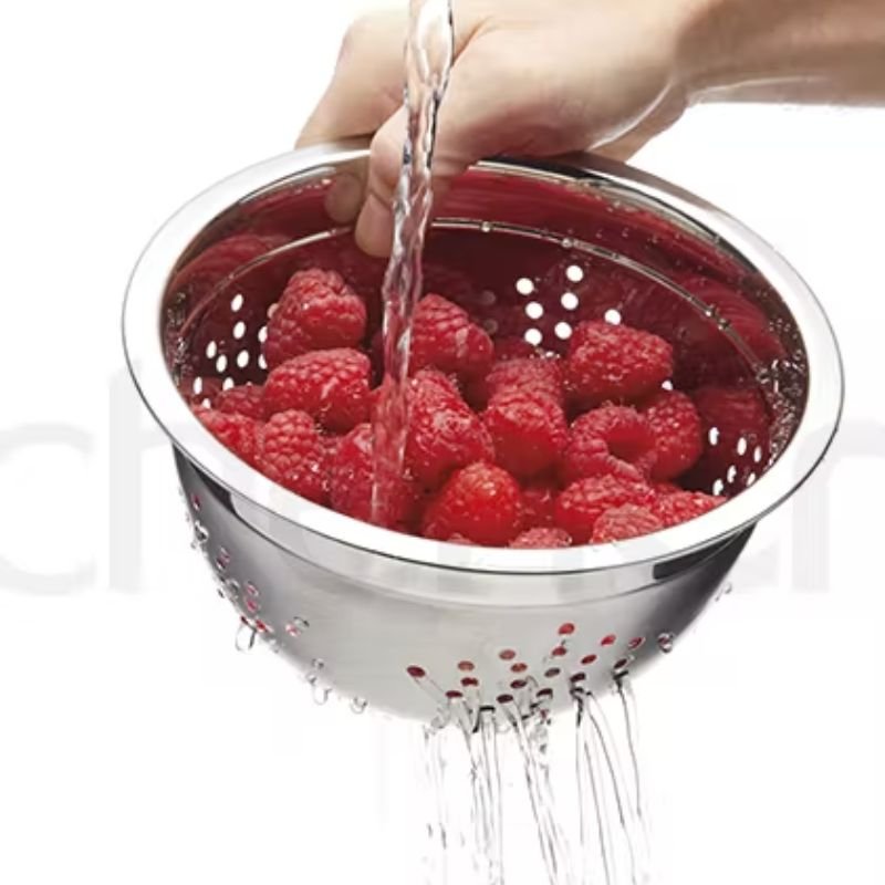 Smart Space Stainless Steel Three Piece Bowl Set with Colander | Boards & Bowls | Bowls | The Elms