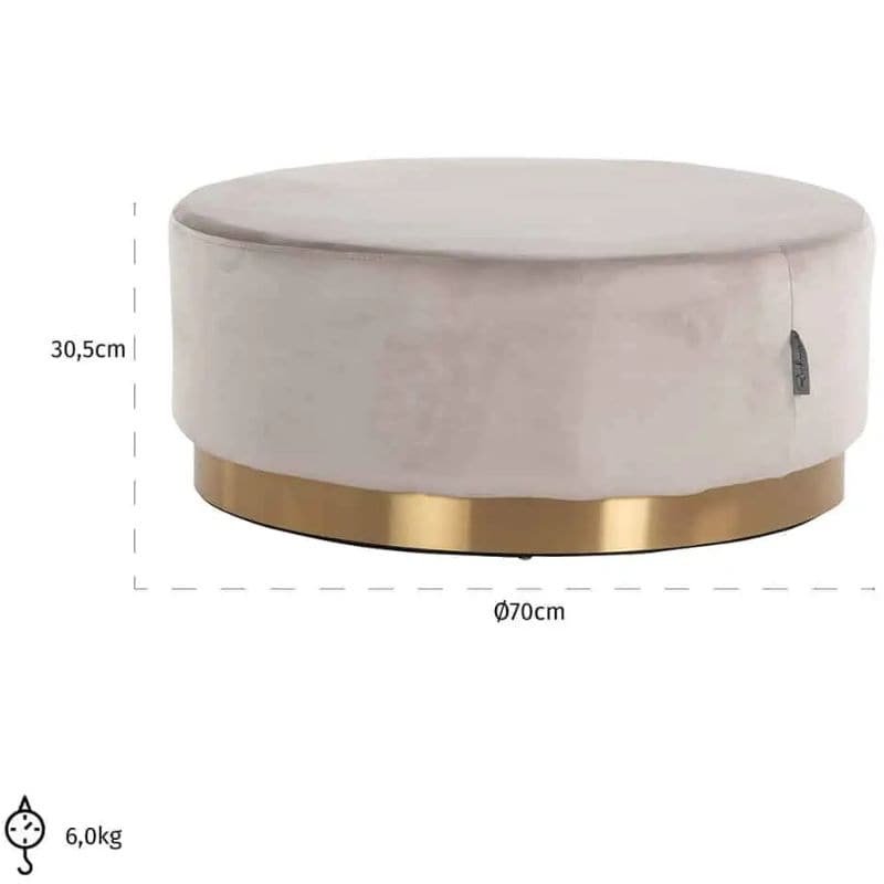 Emmy Khaki Velvet Footstool | Bedroom | Benches & Pouffes | The Elms