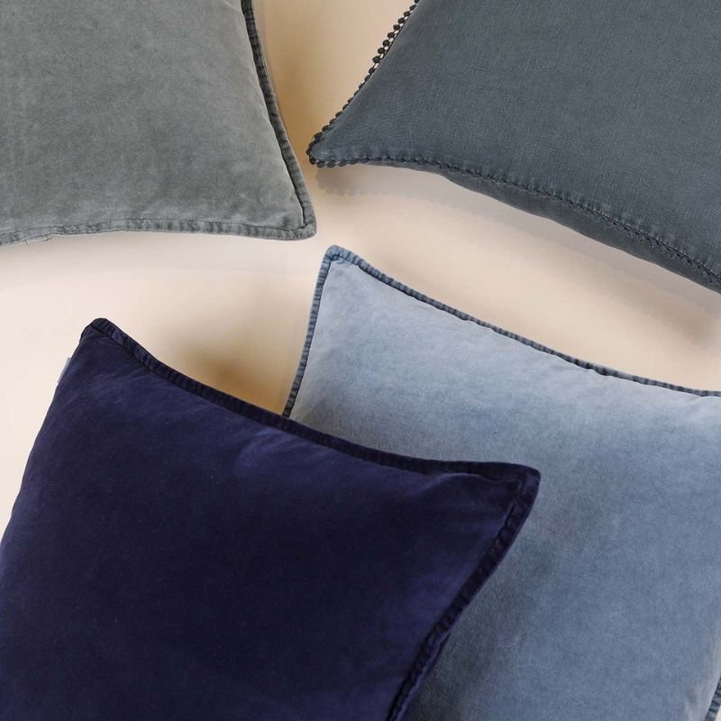 Deep Velvet Cushion - Navy | Soft Furnishings | Cushions | The Elms