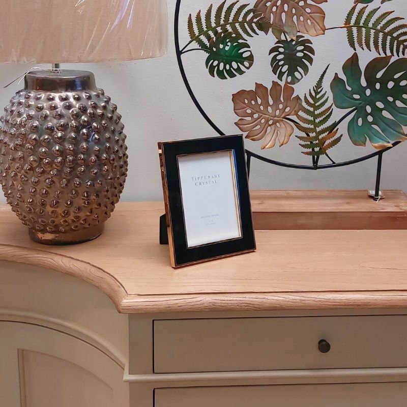 Black Enamel Frame with Rose Gold Edging - 5x7 inch | Art | Picture Frames | The Elms