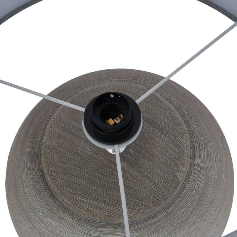 Baslow Etched Grey Small Ceramic Lamp with Shade | Table & Desk Lamps | Table Lamps | The Elms