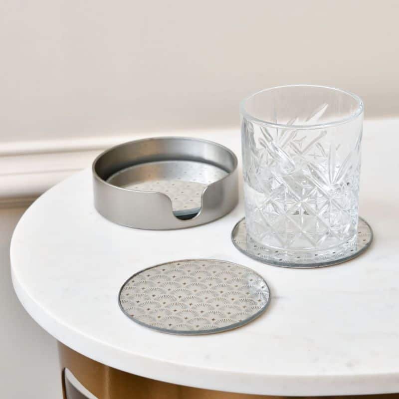 Antique Gold Scallop Coasters - Set of 4 | Serveware | Coasters | The Elms