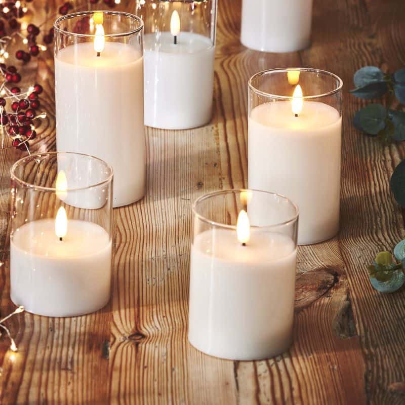 LED Glass Candle - Ivory - Set of 3 | Fragrances | Candles & Diffusers | The Elms