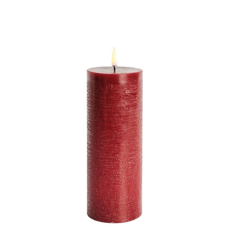 LED Pillar Candle - Carmine Red - 7.8cm x 20cm | Fragrances | Candles & Diffusers | The Elms