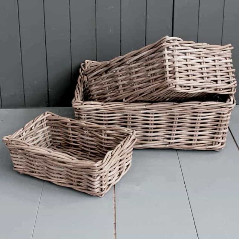 Kubu Basket Trays - Set of 3 | Office | Boxes & Baskets | The Elms