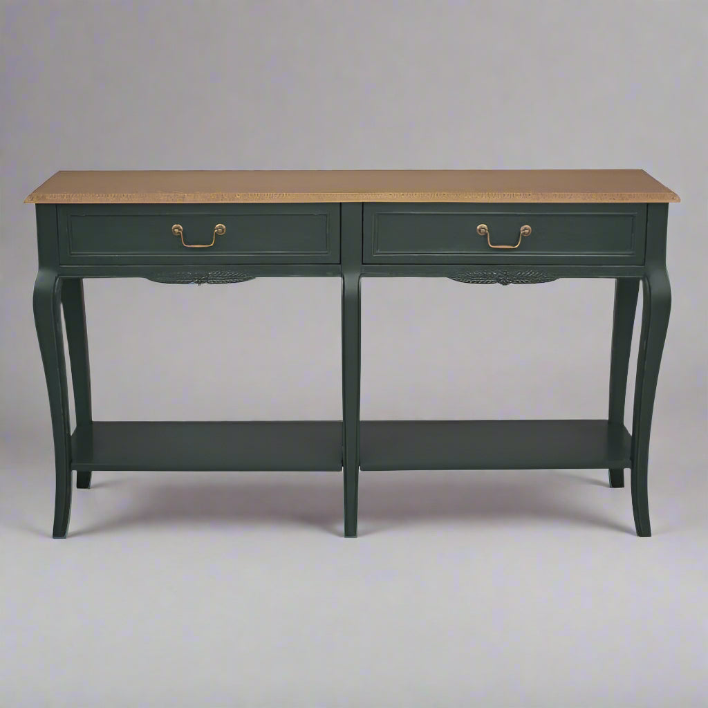 Sienna 2 Drawer Console Table with Shelf - 35cm x 140cm x 80cm | Living Room | Console Tables | The Elms