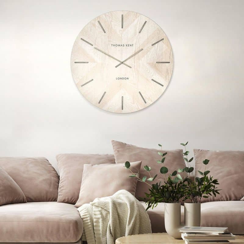 Wharf Oak Herringbone Wall Clock - 30 inch | Wall Decor | Clocks | The Elms