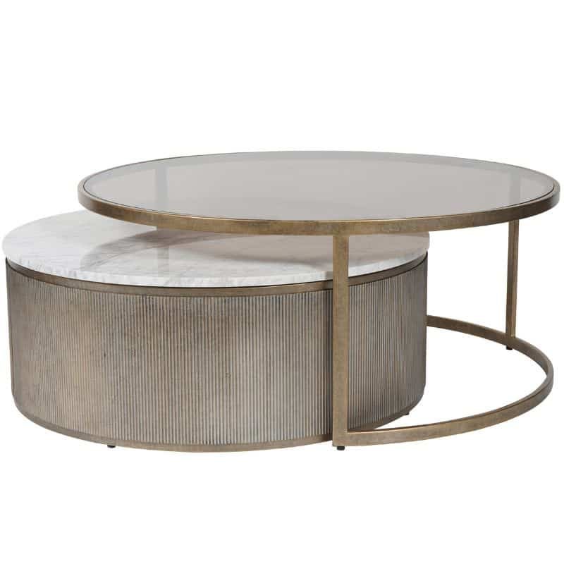 Belvedere Aged Gold Coffee Table - Set of 2 | Living Room | Coffee Tables | The Elms