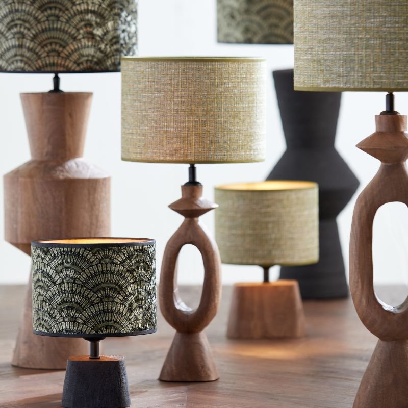 Tweed Green Cylinder Lamp Shade - 30cm | Lighting Accessories | Lamp Shades | The Elms