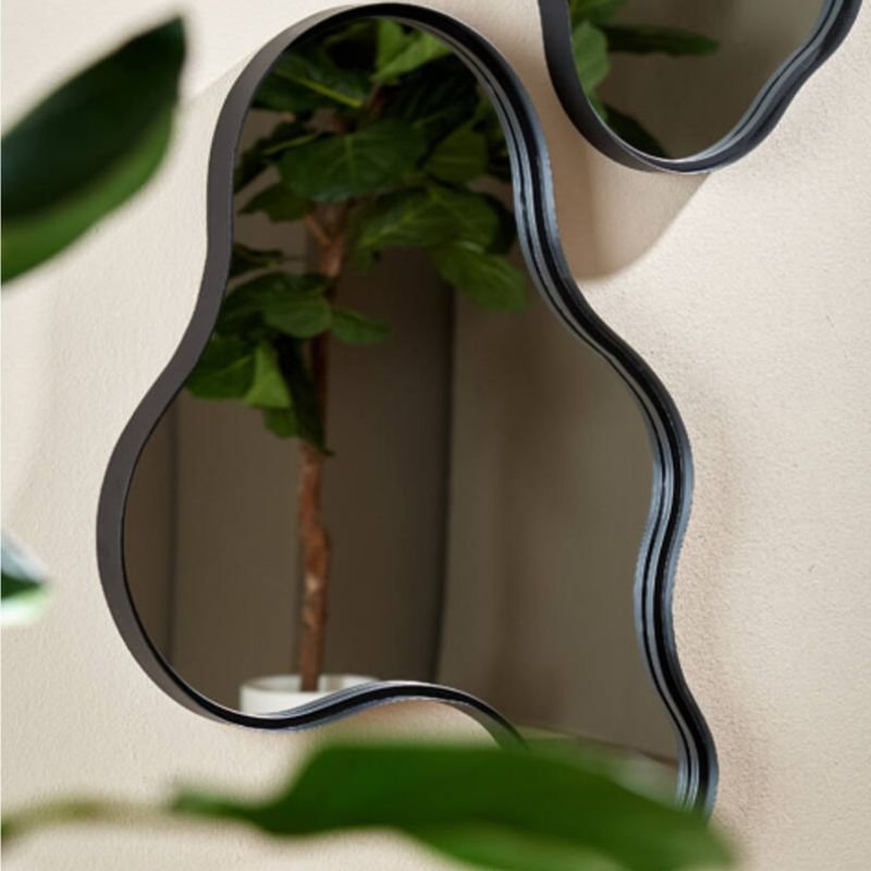 Suva Matte Black Wall Mirror - 65cm x 63cm | Wall Decor | Mirrors | The Elms