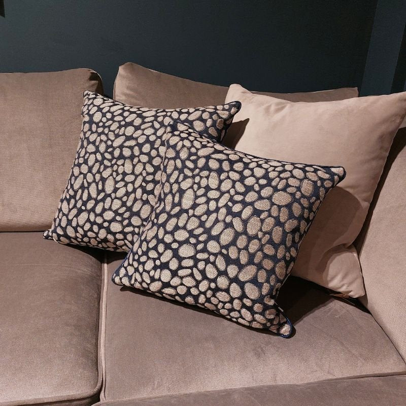 Pebbles Navy Cushion - 50cm x 50cm | Soft Furnishings | Cushions | The Elms