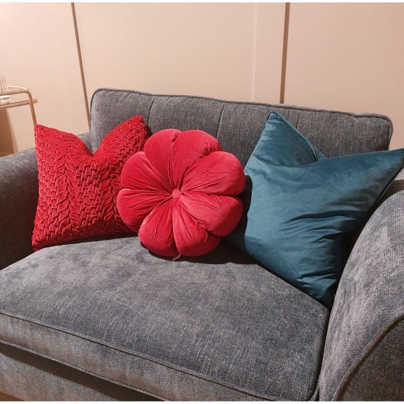 Round Fleur Sangria Cushion - 40cm x 40cm | Soft Furnishings | Cushions | The Elms