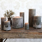 Macon Olive Rustic Unscented Pillar Candle - 20cm | Candles & Diffusers | Candles | The Elms