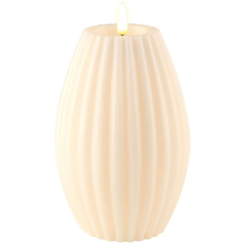 Deluxe Homeart Cream Stripe LED Candle - 10cm x 15cm | Candles & Diffusers | Candles | The Elms