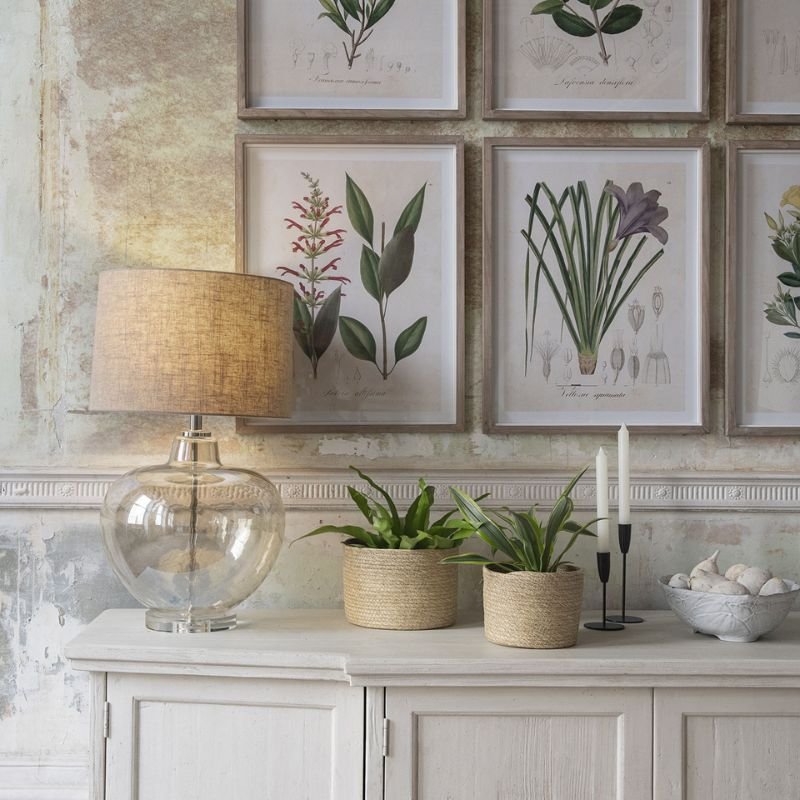 Clifton Amber Glass Table Lamp With Shade - 72cm | Lamps | Table & Desk Lamps | The Elms