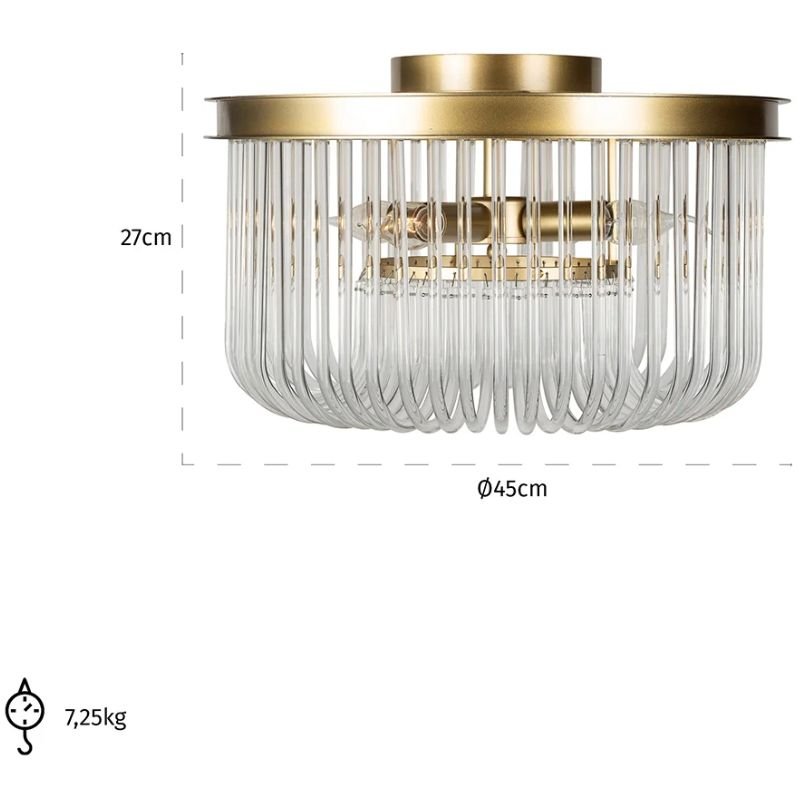 Jaydi Brushed Gold Ceiling Light - 45cm | Ceiling Lights | Pendant Lamps | The Elms