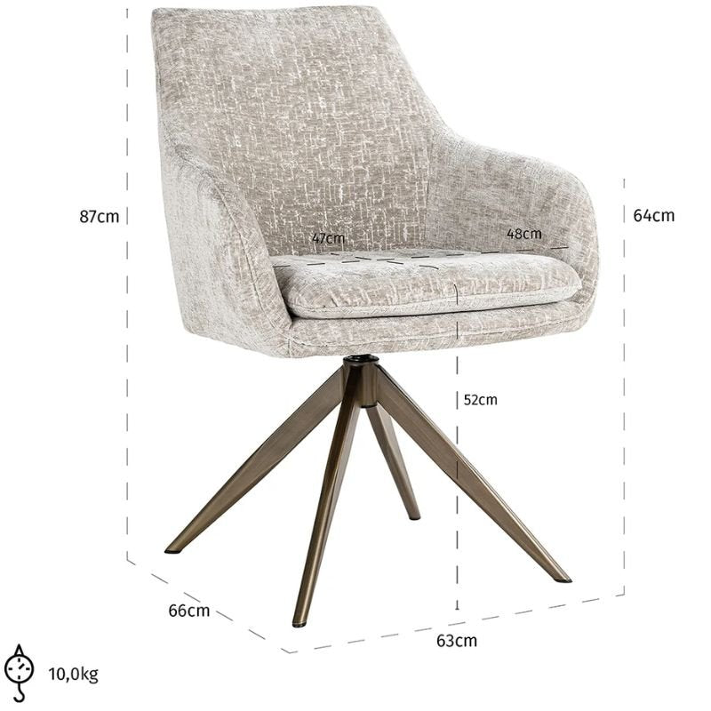 Lisonne Pearl Island Swivel Dining Chair | Dining Room | Dining Chairs | The Elms