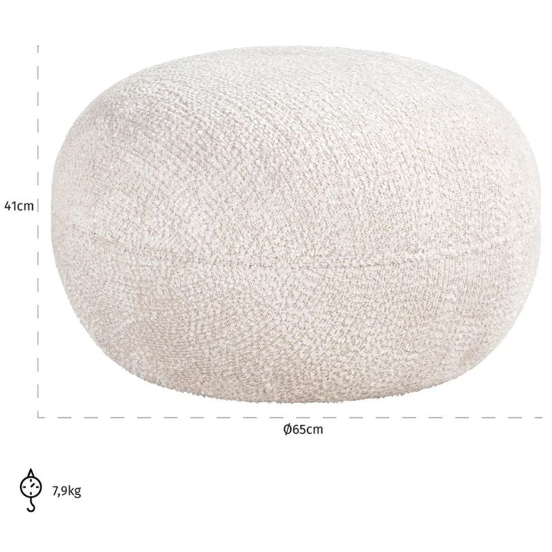 Jace Lovely Cream Pouffe - 41cm | Bedroom | Benches & Pouffes | The Elms