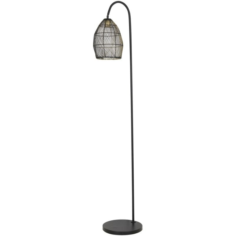 Meya Matte Black Gold Floor Lamp - 172cm | Lamps | Floor Lamps | The Elms