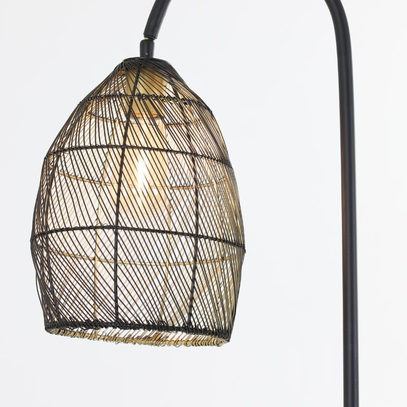 Meya Matte Black Gold Floor Lamp - 172cm | Lamps | Floor Lamps | The Elms