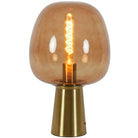 Mayson Bronze Brown Glass Table Lamp - 40cm | Lamps | Table & Desk Lamps | The Elms