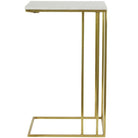 Roshan White Marble Side Table - 41cm x 71cm | Living Room | Coffee Tables & Side Tables | The Elms