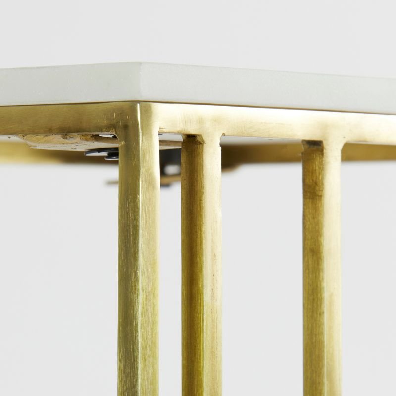 Roshan White Marble Side Table - 41cm x 71cm | Living Room | Coffee Tables & Side Tables | The Elms