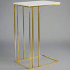 Roshan White Marble Side Table - 41cm x 71cm | Living Room | Coffee Tables & Side Tables | The Elms