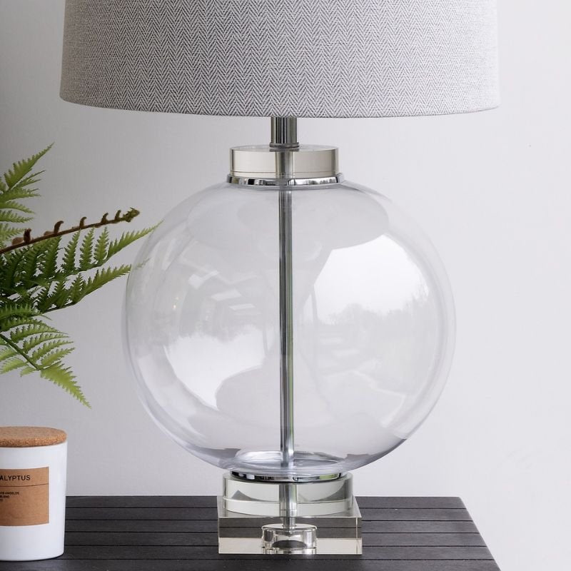 Clifton Silver Glass Table Lamp With Shade - 66cm | Lamps | Table & Desk Lamps | The Elms