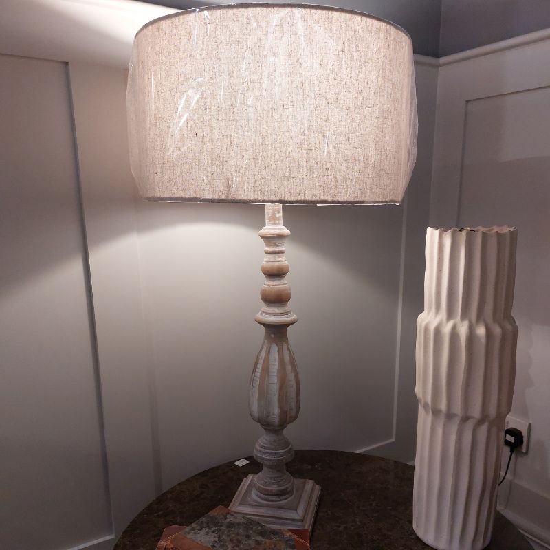 Turned Spindle Table Lamp with Shade - 89cm | Lamps | Table & Desk Lamps | The Elms