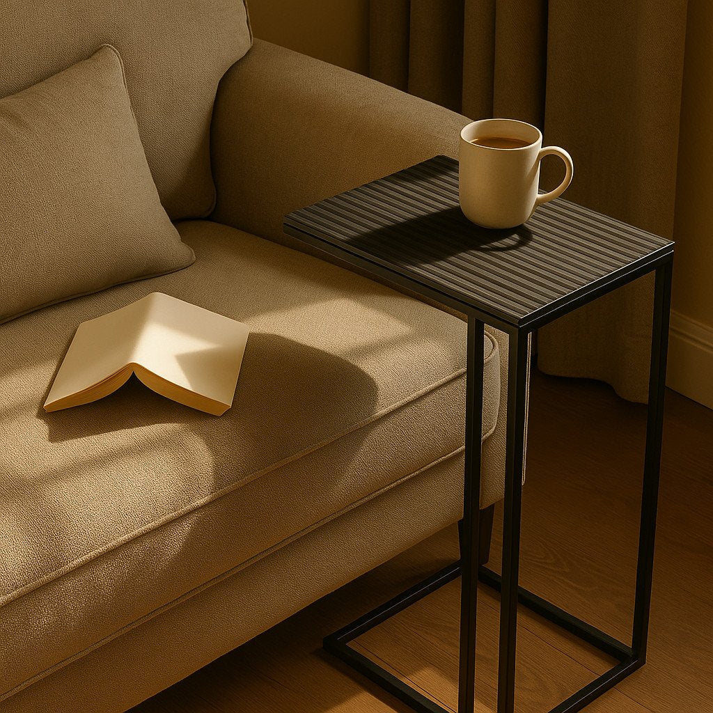 side table matt black actual