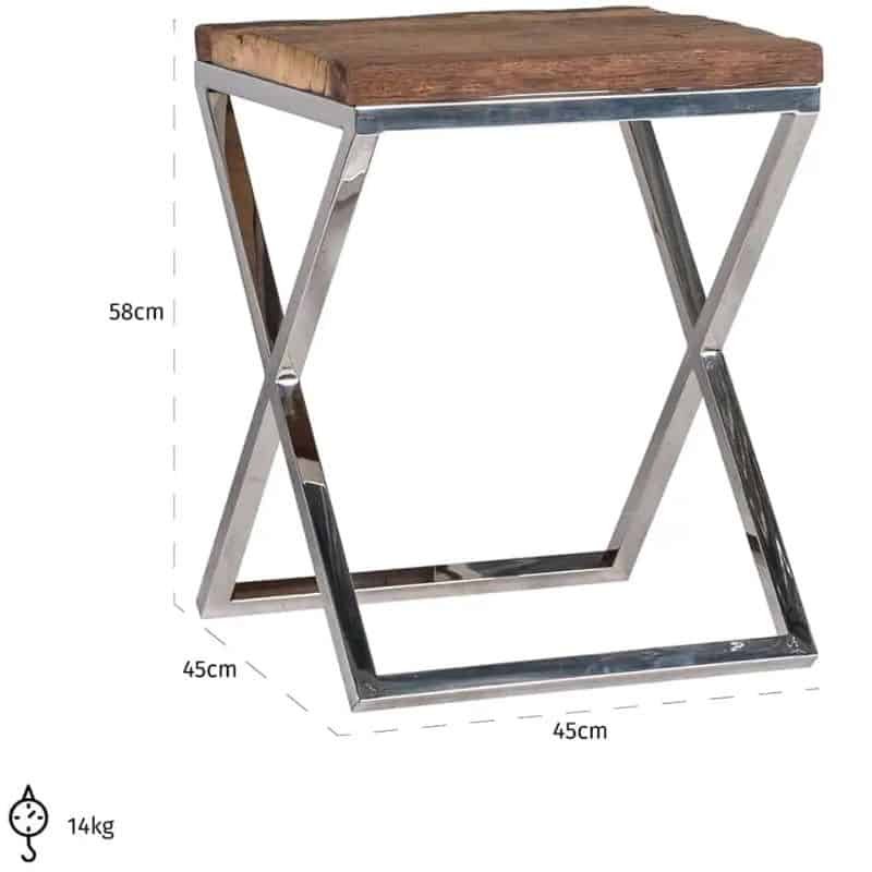 Kensington Silver Side Table - 45cm x 58cm | Living Room | Coffee Tables & Side Tables | The Elms