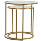 Duarte Gold Glass Side Tables - 50cm x 52cm | Living Room | Coffee Tables & Side Tables | The Elms