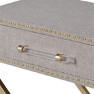 Cross Leg Linen 1 Drawer Bedside Table - 54cm x 66cm | Bedroom | Bedside Tables & Dressers | The Elms