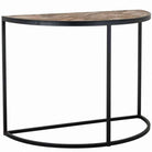Herringbone Halve Round Console Table - 100cm x 50cm x 76cm | Dining Room | Sideboards & Consoles | The Elms