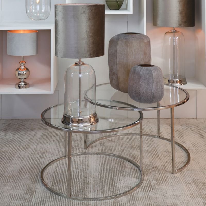 Duarte Coffee table - Nickel - Set of 2 | The Elms