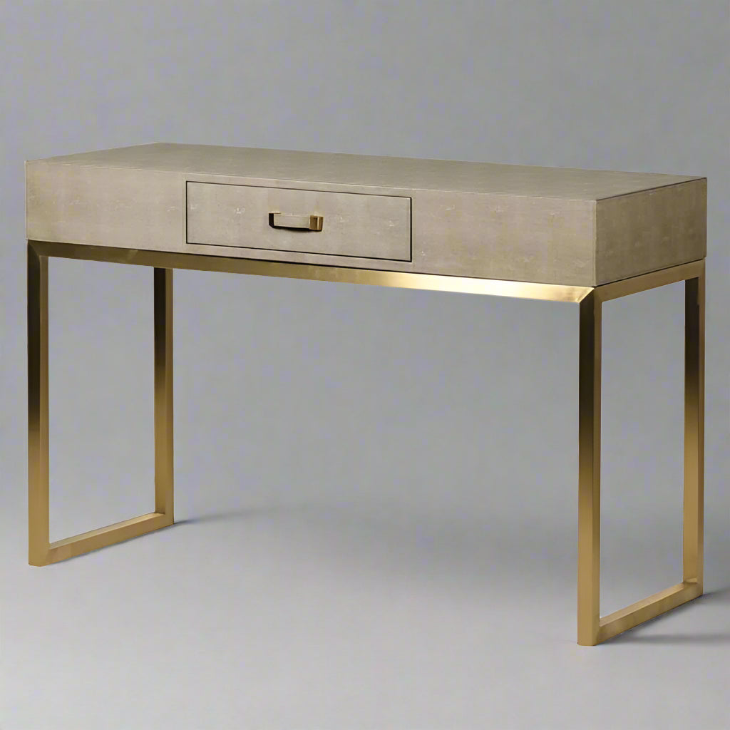 Faux Ostrich Leather Console Table | Living Room | Console Tables | The Elms