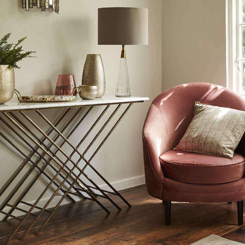 Nolita Console Table - White Marble And Antique Gold | Living Room | Console Tables | The Elms