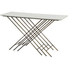 Nolita Console Table - White Marble And Antique Gold | Living Room | Console Tables | The Elms
