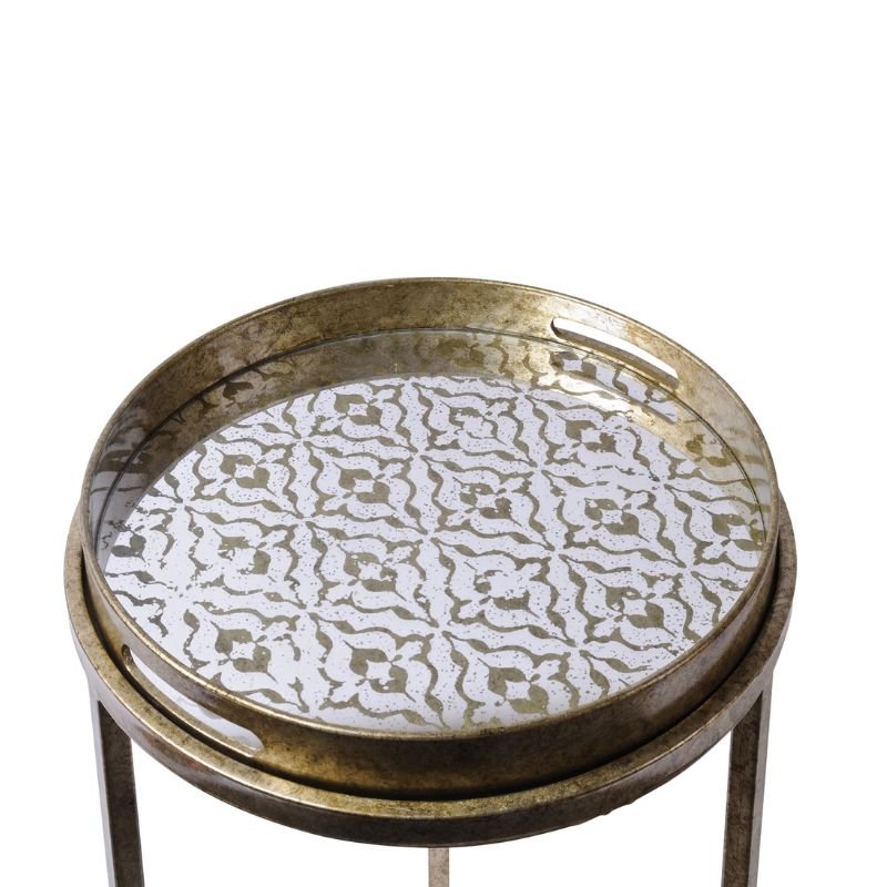 Vienna Antique Gold Diamond Set of 2 tables | Living Room | Coffee Tables & Side Tables | The Elms