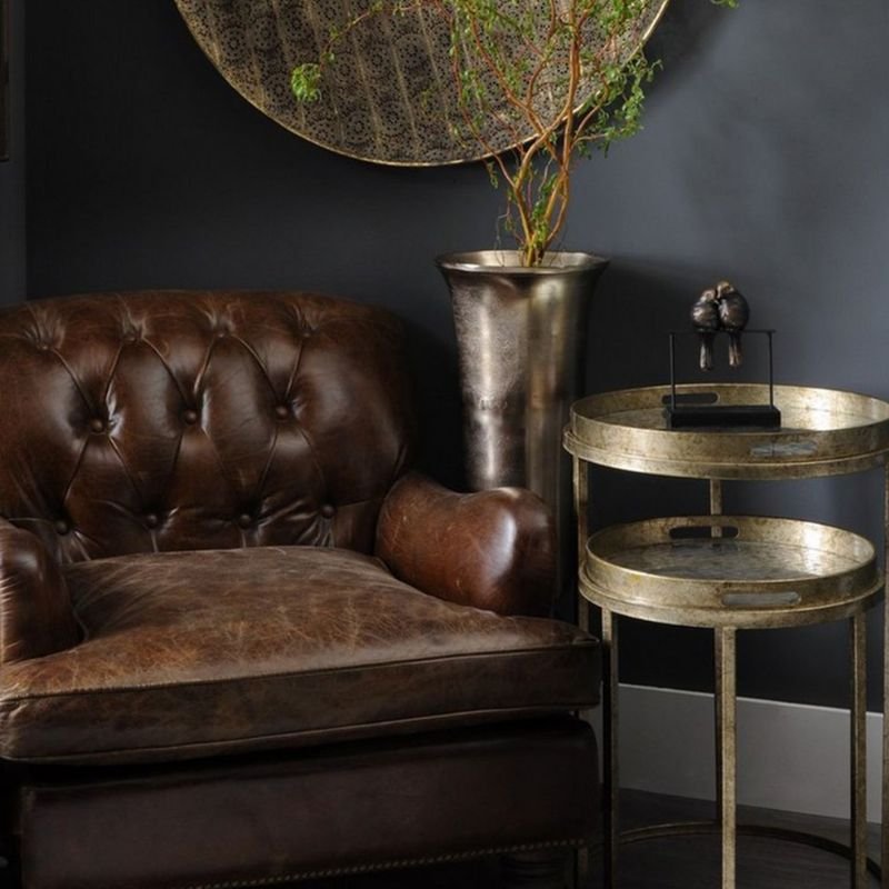 Vienna Antique Gold Diamond Set of 2 tables | Living Room | Coffee Tables & Side Tables | The Elms