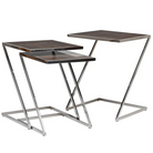 Set of 3 Stainless Steel Side Tables with Glass Top | The Elms