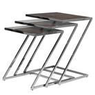 Set of 3 Stainless Steel Side Tables with Glass Top | The Elms