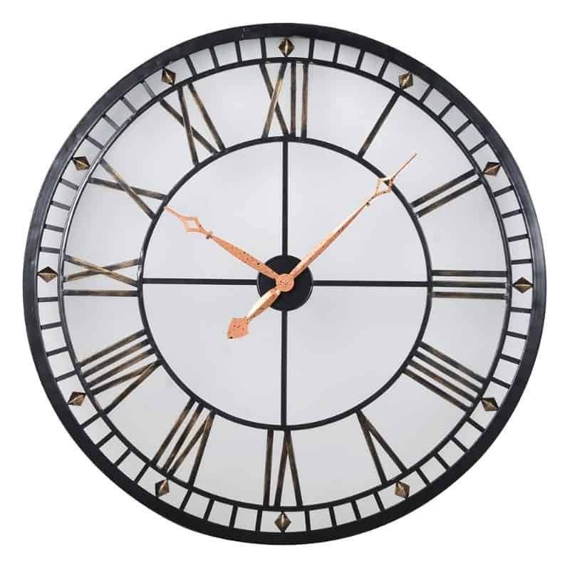 Lit Metal Round Roman Numerals Wall Clock | Home Decor | Decorative Accessories | The Elms