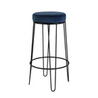 Alice Velvet Barstool - Blue and Black | Dining Room | Barstools | The Elms